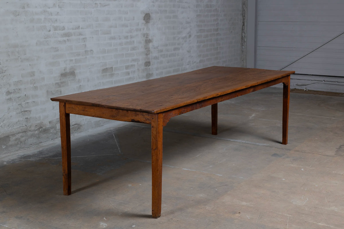 Antieke eettafel van inlands hardhout - natuurlijke kleur - C001
