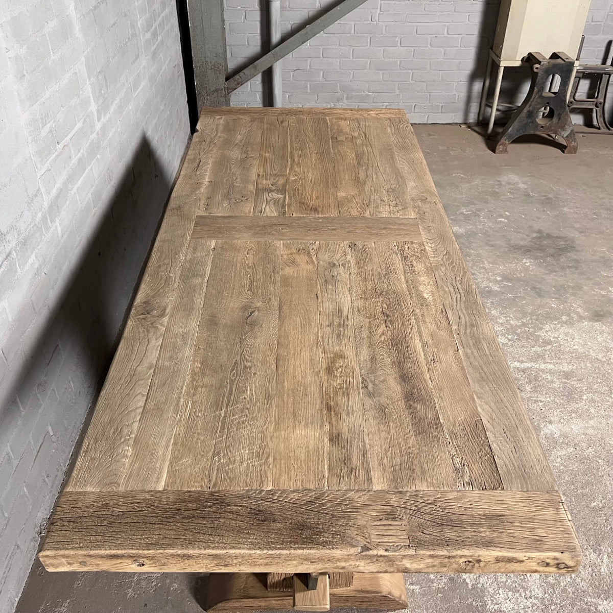 Oud eiken Kloostertafel Luzern - Op maat - Dik tafelblad - Z031