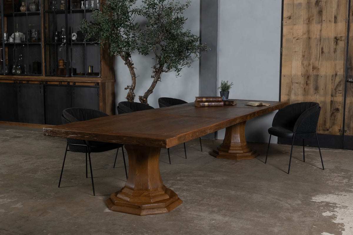 Houten eettafel Sevilla - Kloostertafel oud eikenhout - Z044