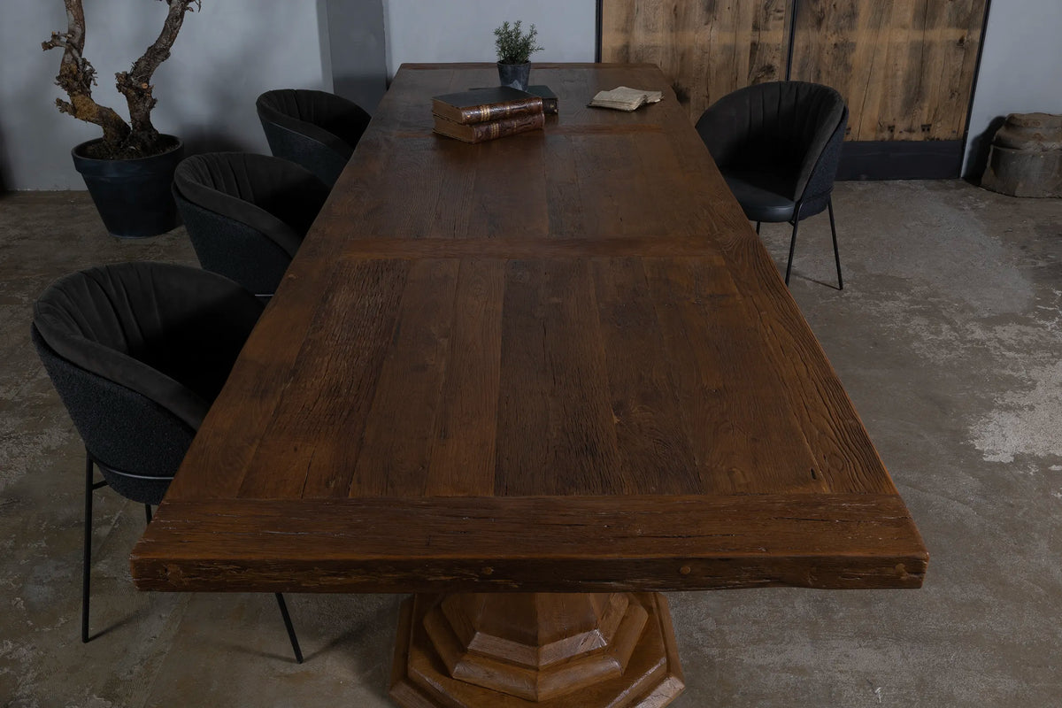 Houten eettafel Sevilla - Kloostertafel oud eikenhout - Z044
