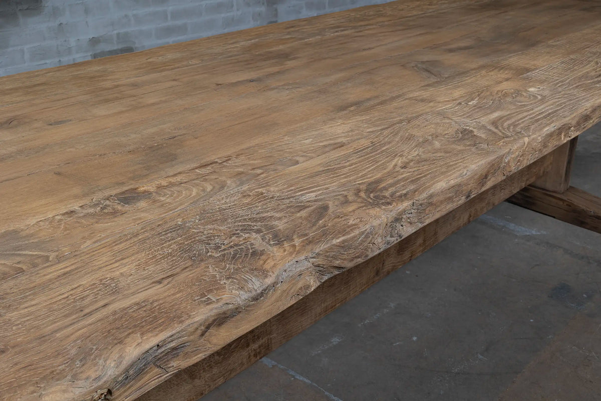 Zonverbrand oud eiken kloostertafel Münster - Z008