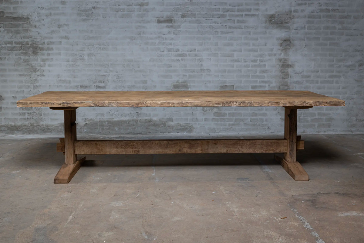 Zonverbrand oud eiken kloostertafel Münster - Z008
