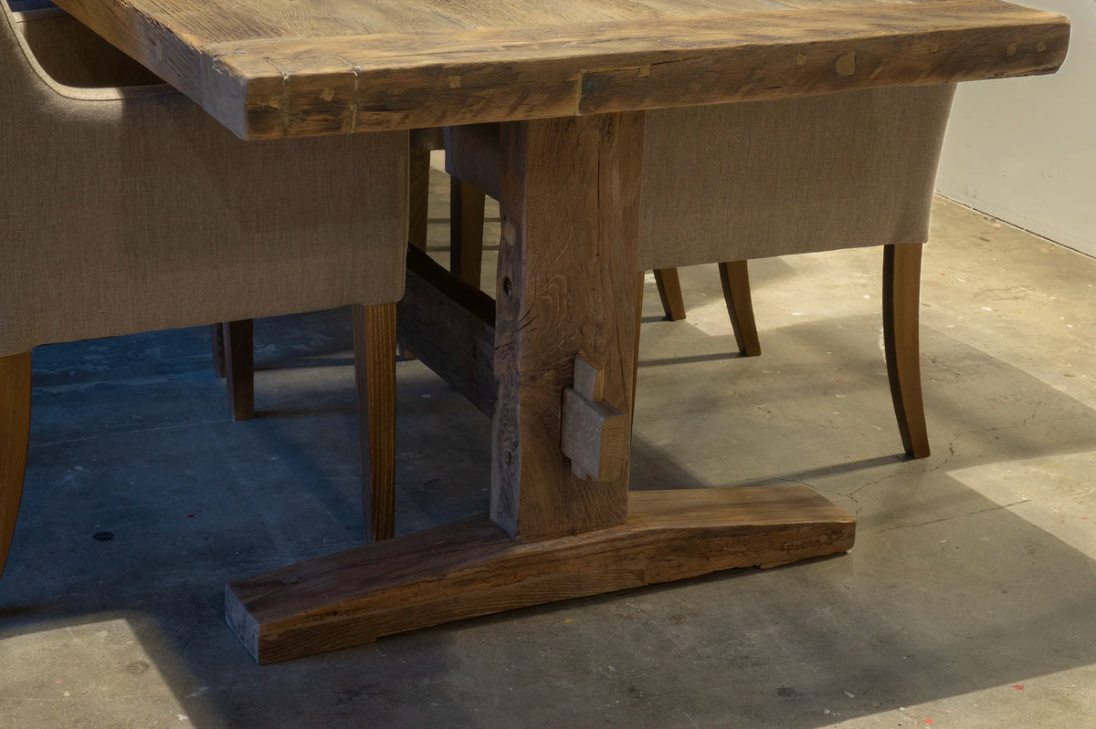 Oud eiken Kloostertafel Münster - Op maat - Dik tafelblad - Z028