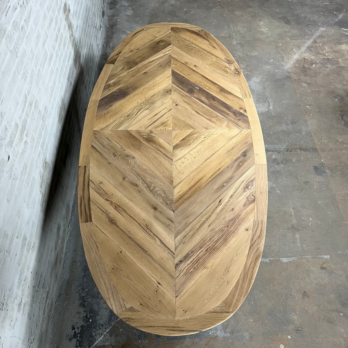 Ovale oud eiken eettafel Deco - Op voorraad - H005