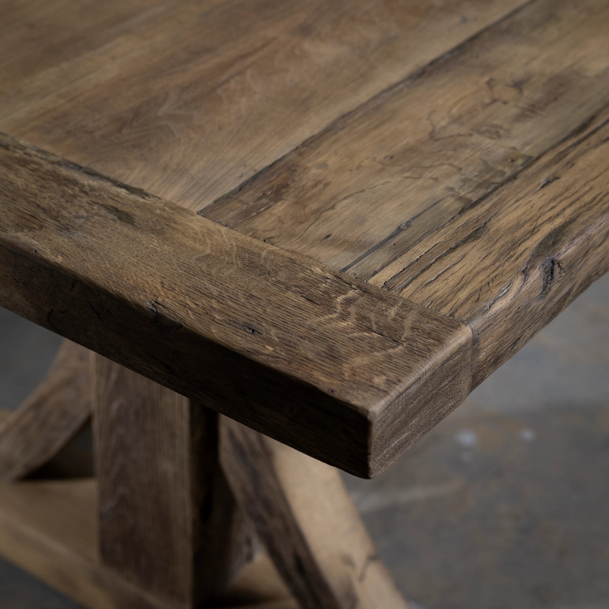Oud Eiken Kloostertafel Como – Elektrisch Verstelbaar - Volta Z041
