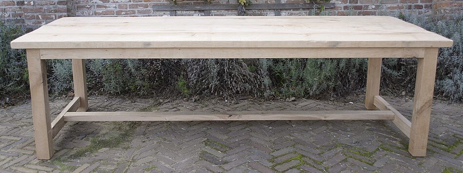 Eiken kloostertafel van rustieke planken - Op maat - G016