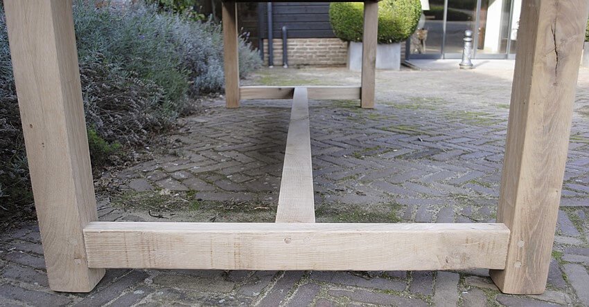 Eiken kloostertafel van rustieke planken - Op maat - G016