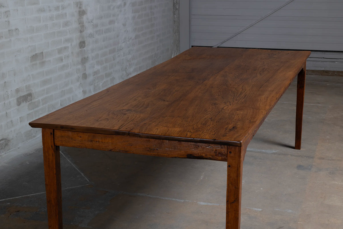 Antieke eettafel van inlands hardhout - natuurlijke kleur - C001