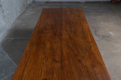 Antieke eettafel van inlands hardhout - natuurlijke kleur - C001