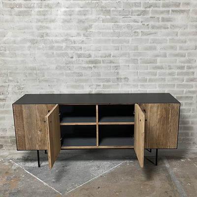 TV-meubel - modern dressoir - oud eiken en staal - D013