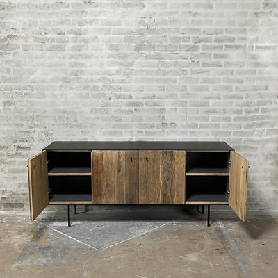 TV-meubel - modern dressoir - oud eiken en staal - D013