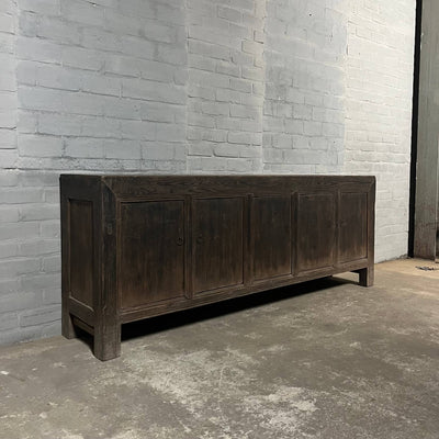Oud Chinees dressoir van iepenhout | 5 deurs D026