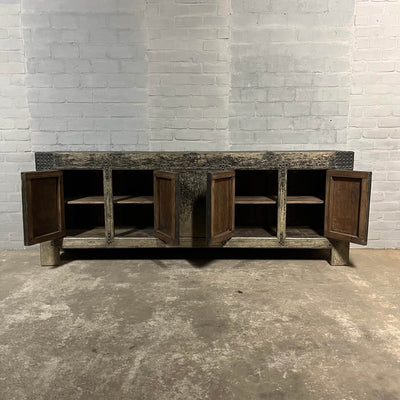 Robuust Chinees dressoir van oud iepenhout | 5 deurs D032