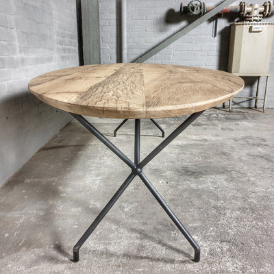 Eiken eettafel ovaal met facetrand op maat gemaakt - DT36