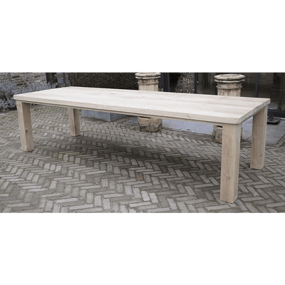 Eikenhouten eettafel met blokpoten - G006