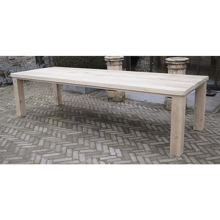 Eikenhouten eettafel met blokpoten - G006