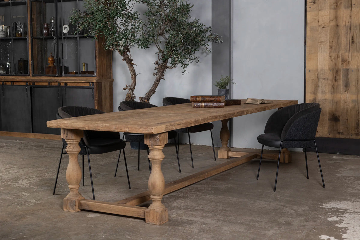 Houten eettafel York - Kloostertafel oud eikenhout - Z045