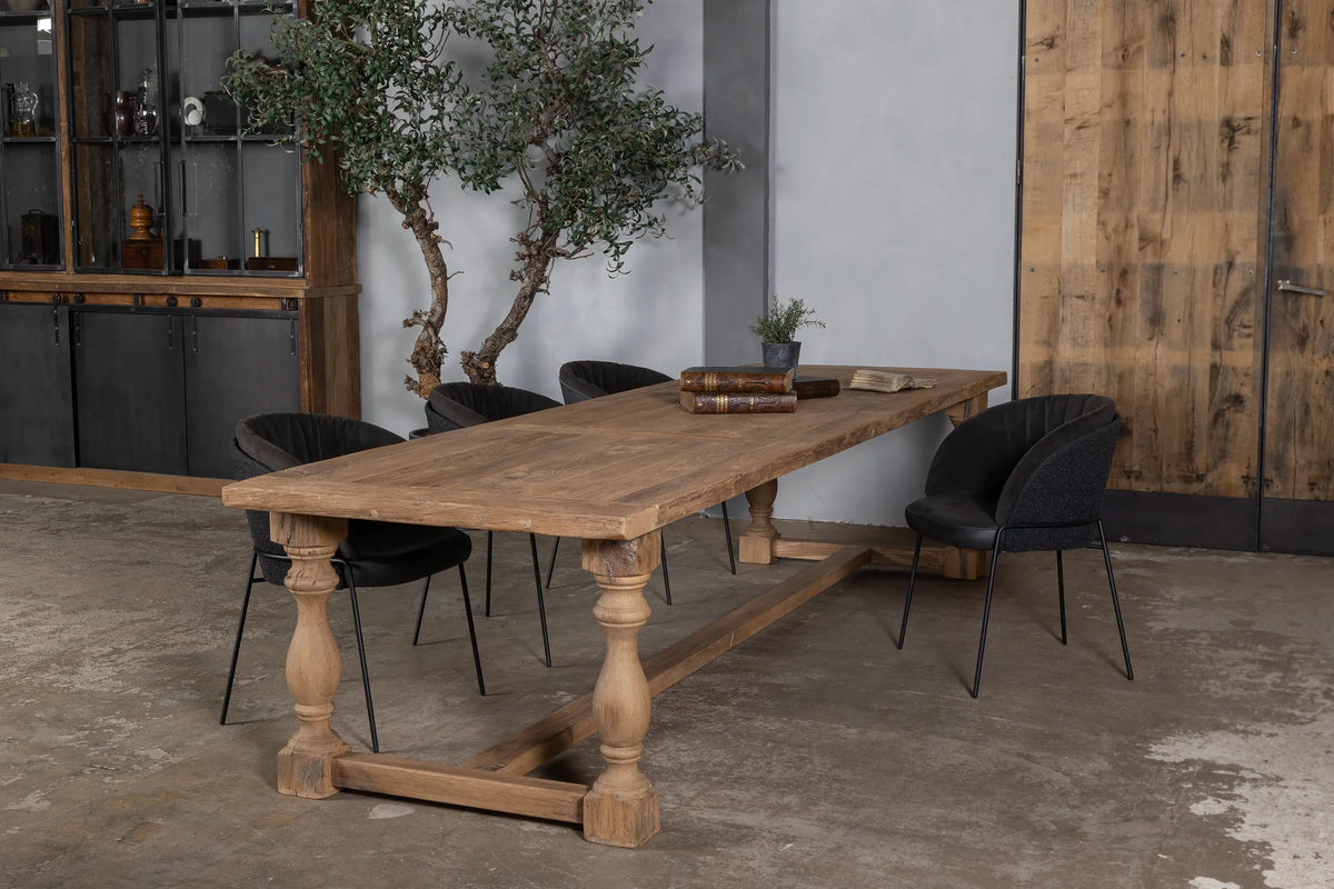 Houten eettafel York - Kloostertafel oud eikenhout - Z045
