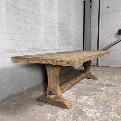 Oud eiken Kloostertafel Luzern - Op maat - Dik tafelblad - Z031