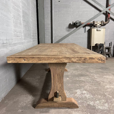 Oud eiken Kloostertafel Luzern - Op maat - Dik tafelblad - Z031