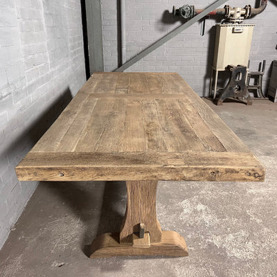 Oud eiken Kloostertafel Luzern - Op maat - Dik tafelblad - Z031