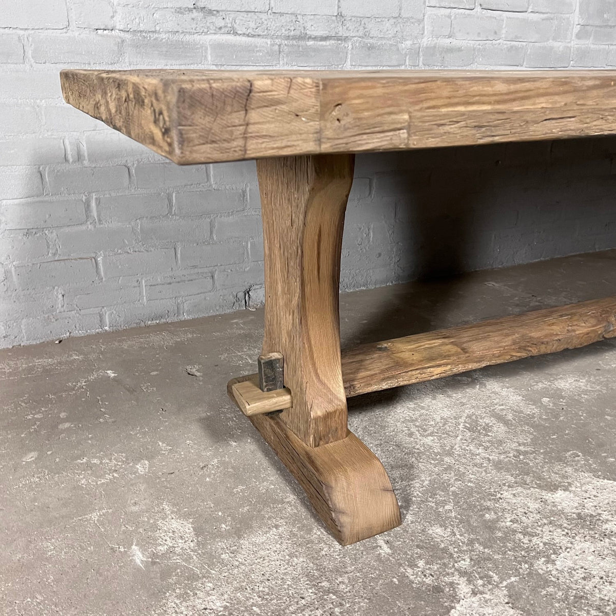 Oud eiken Kloostertafel Luzern - Op maat - Dik tafelblad - Z031