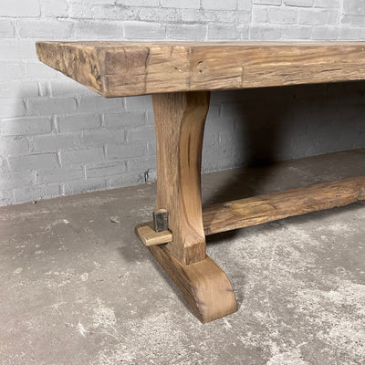 Oud eiken Kloostertafel Luzern - Op maat - Dik tafelblad - Z031