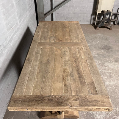 Oud eiken Kloostertafel Luzern - Op maat - Dik tafelblad - Z031