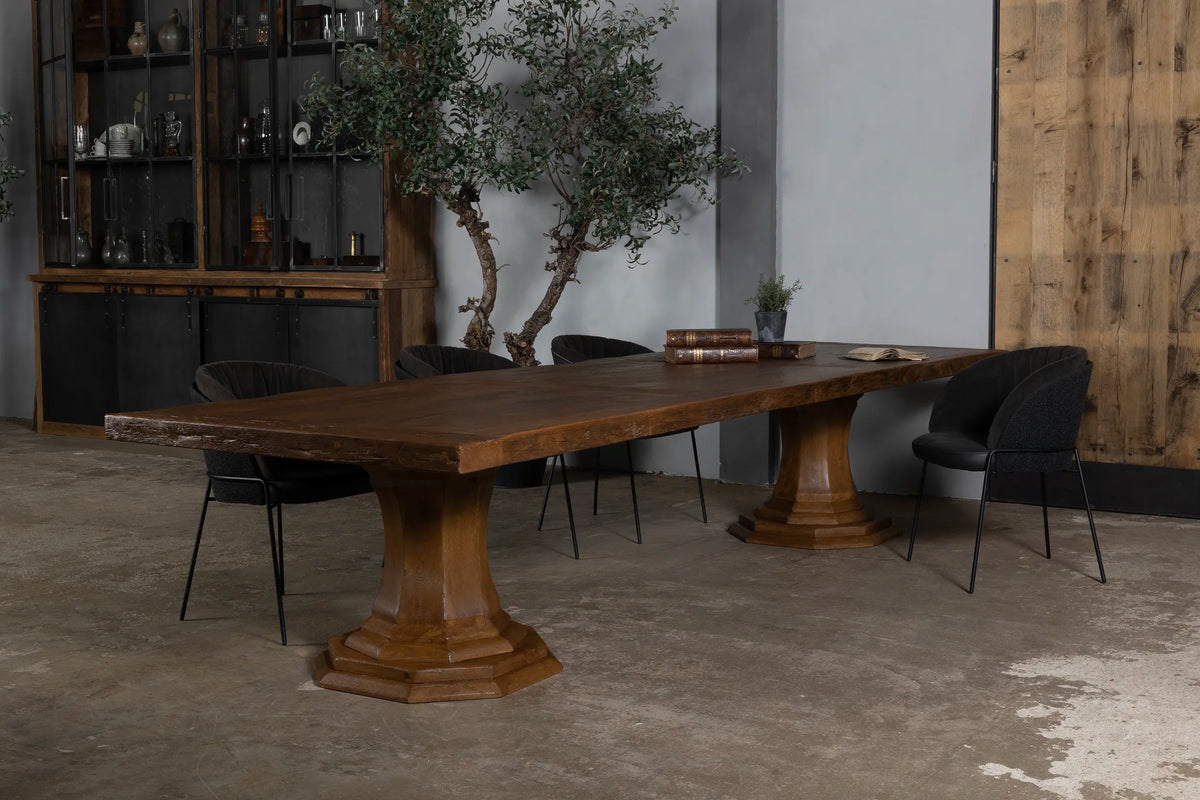 Houten eettafel Sevilla - Kloostertafel oud eikenhout - Z044