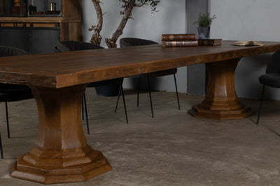 Houten eettafel Sevilla - Kloostertafel oud eikenhout - Z044