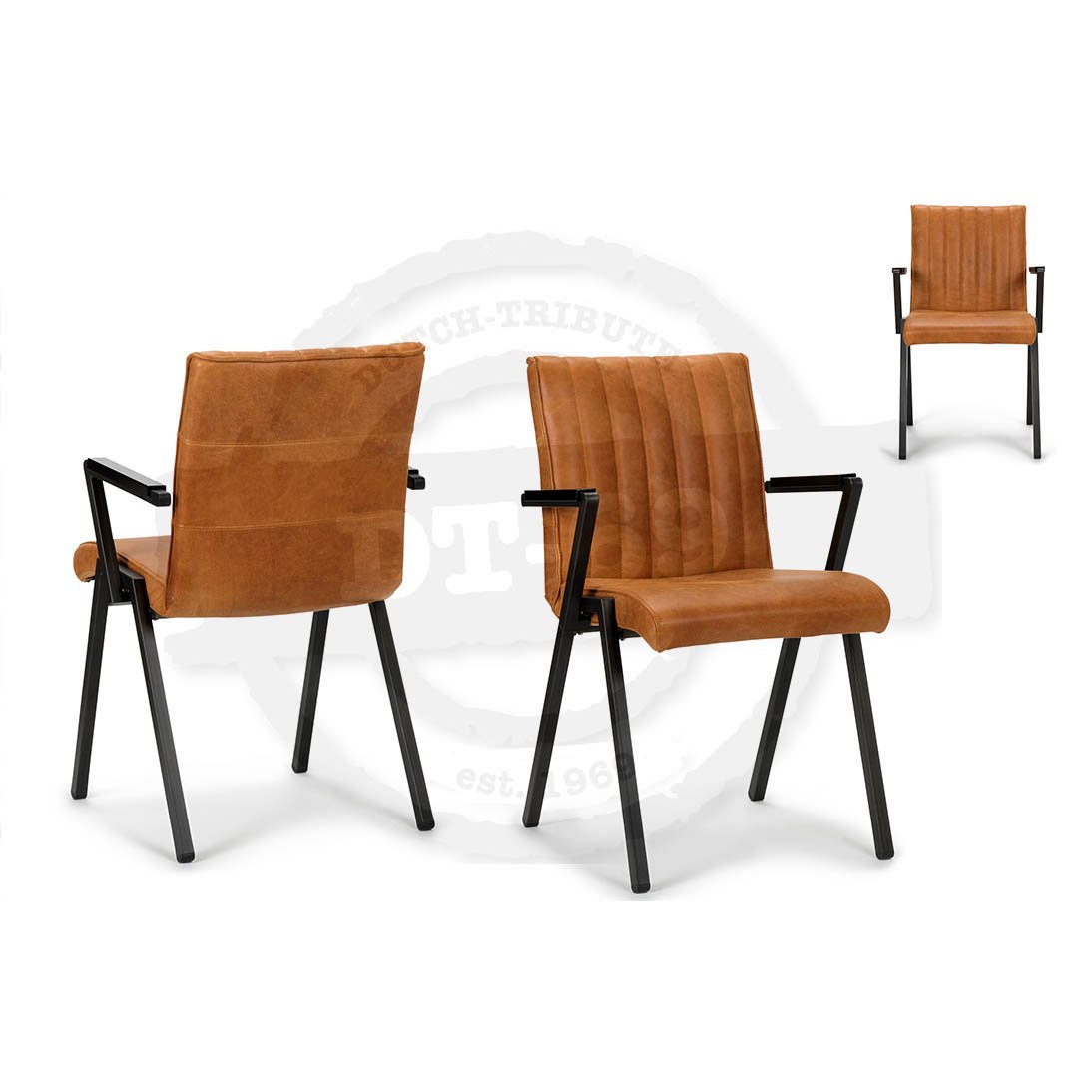Industriële eetkamerstoelen met armleuning - S014
