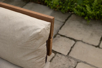 Moderne houten tuinbank met ijzeren onderstel - TB01