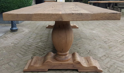 Massief eiken Kloostertafel in landelijke stijl 7cm dik - Tiron - Z001