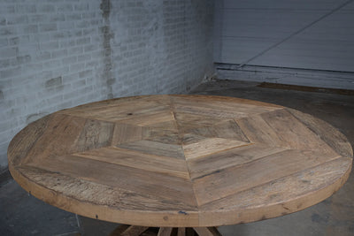 Ronde kloostertafel Basel van oud eikenhout - Z017