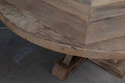 Ronde kloostertafel Basel van oud eikenhout - Z017