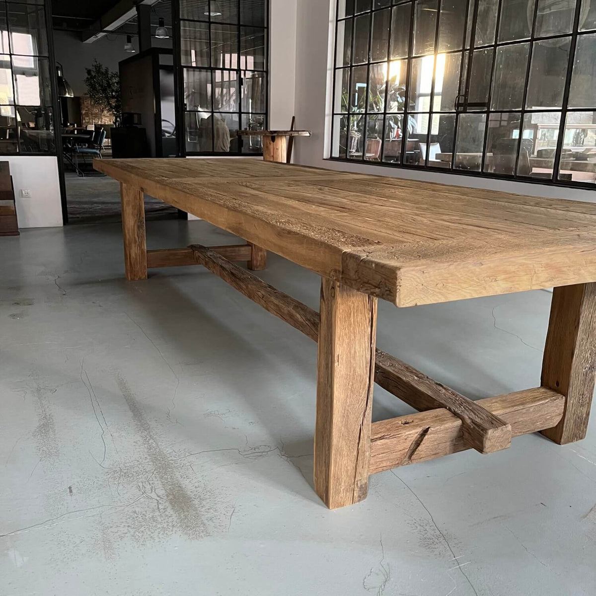 Robuuste Kloostertafel Ulm - Duurzaam oud eiken 7cm dik - Z027