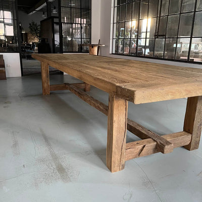 Robuuste Kloostertafel Ulm - Duurzaam oud eiken 7cm dik - Z027