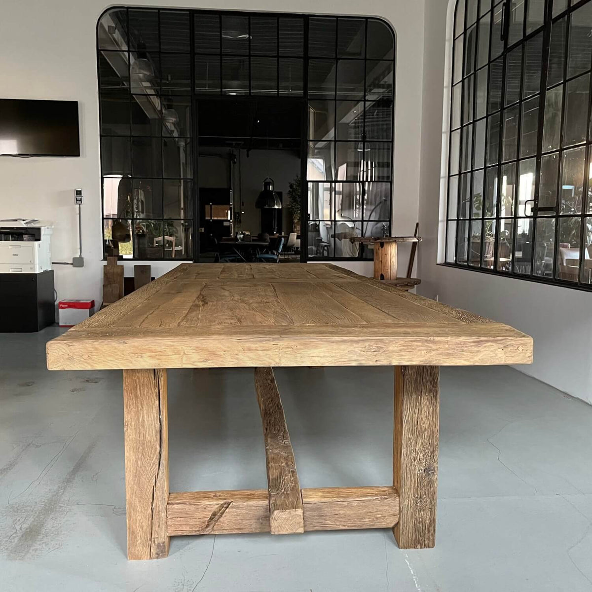 Robuuste Kloostertafel Ulm - Duurzaam oud eiken 7cm dik - Z027