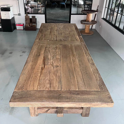 Robuuste Kloostertafel Ulm - Duurzaam oud eiken 7cm dik - Z027