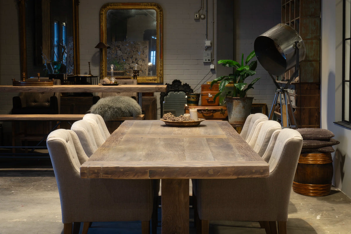 Oud eiken Kloostertafel Münster - Op maat - Dik tafelblad - Z028