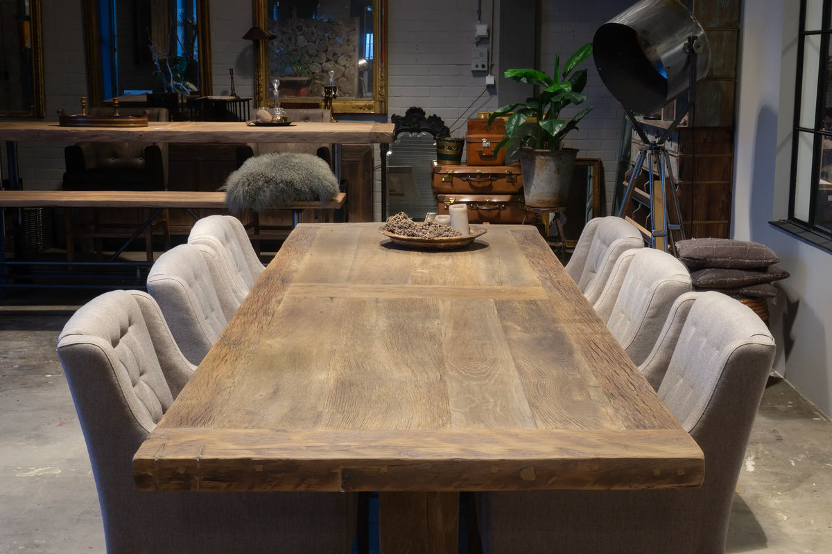 Oud eiken Kloostertafel Münster - Op maat - Dik tafelblad - Z028