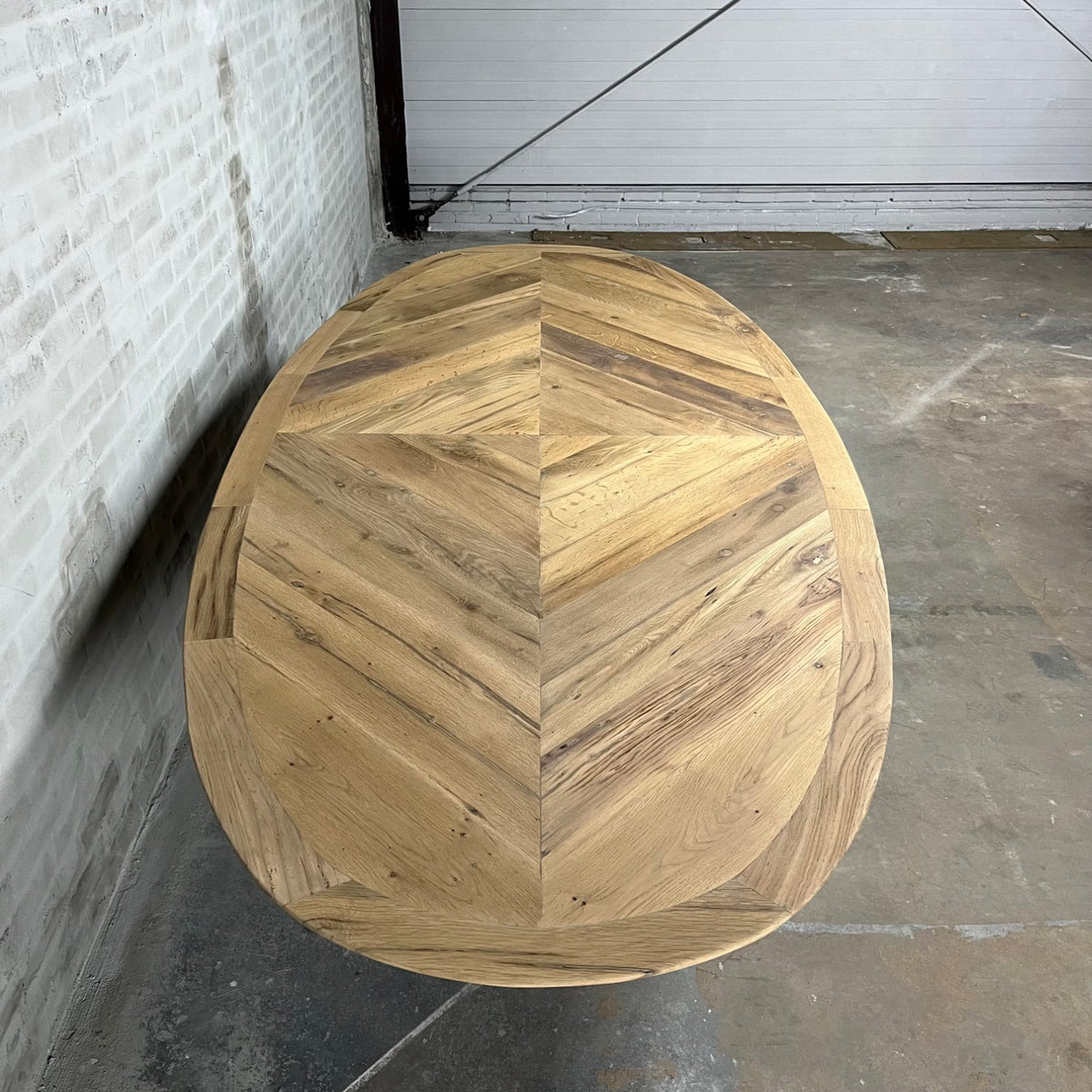 Ovale oud eiken eettafel Deco - Op voorraad - H005