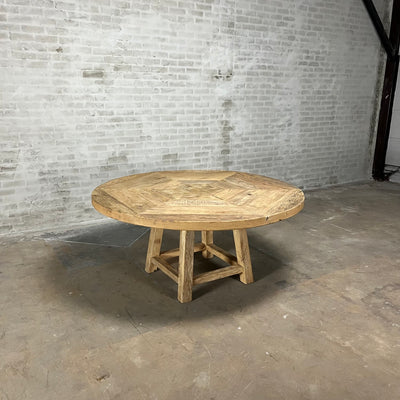 Ronde kloostertafel Lugano van oud eikenhout - Landelijk - Z034