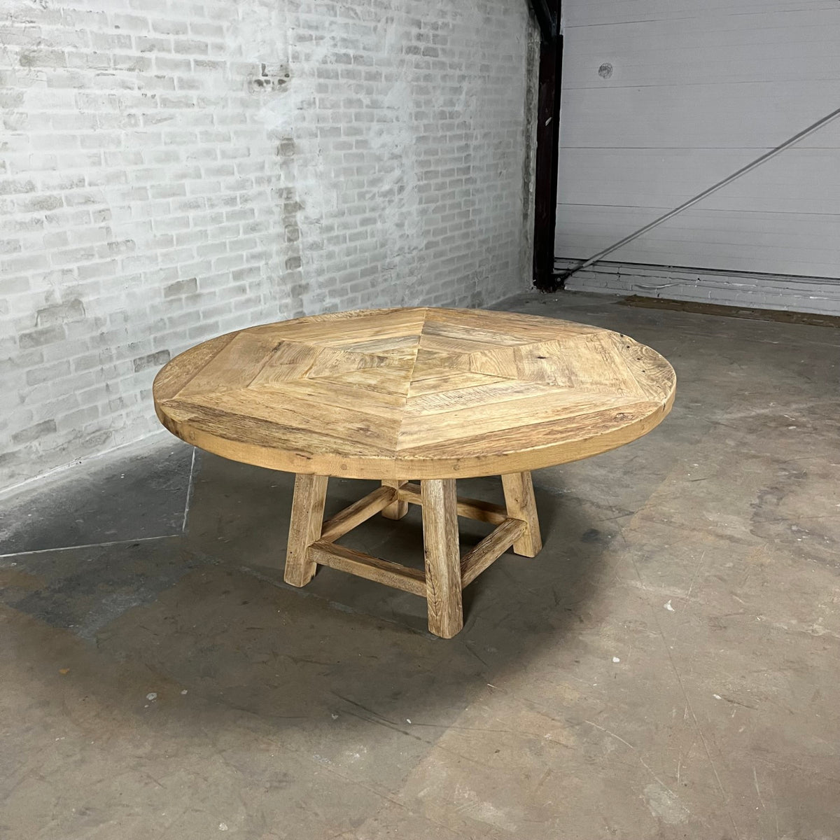 Ronde kloostertafel Lugano van oud eikenhout - Landelijk - Z034