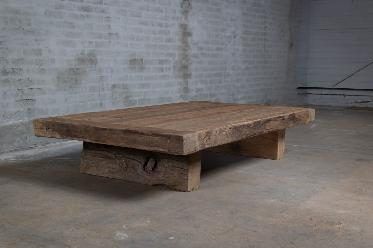Robuuste landelijke salontafel Hubert - oud eikenhout - Z036