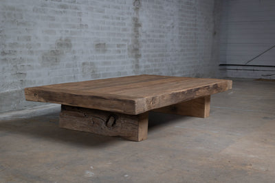 Robuuste landelijke salontafel Hubert - oud eikenhout - Z036