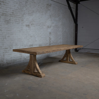 Oud Eiken Kloostertafel Como – Elektrisch Verstelbaar - Volta Z041