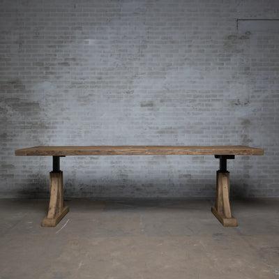 Oud Eiken Kloostertafel Como – Elektrisch Verstelbaar - Volta Z041