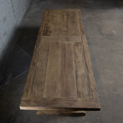 Oud Eiken Kloostertafel Como – Elektrisch Verstelbaar - Volta Z041