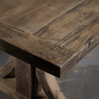 Oud Eiken Kloostertafel Como – Elektrisch Verstelbaar - Volta Z041